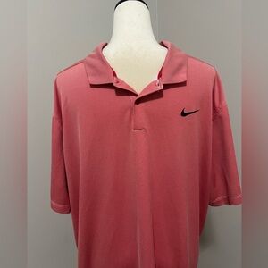 Nike Mens Polo Shirt Size XXL Red / orange Standard Dri-FIT Short Sleeve EUC